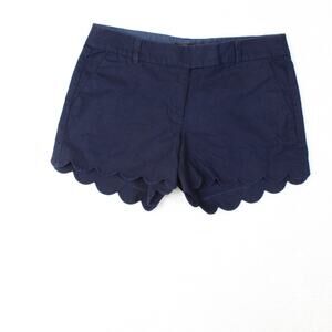 J Crew Linen Shorts Womens Size 8 Navy Blue Coastal Summer Preppy Resort Wear